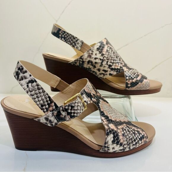 Cole Haan Wedge Sandals with Crossover Straps - Picture 4 of 8